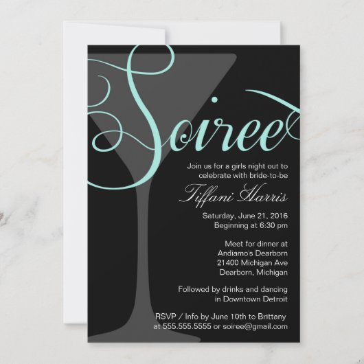 Bachelorette Girls Night Out Soiree Invitation Kaart (Voorkant)