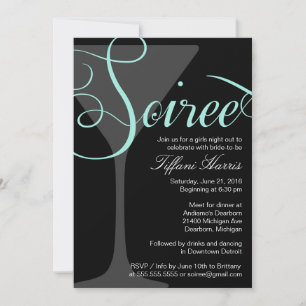 Bachelorette Girls Night Out Soiree Invitation Kaart