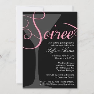 Bachelorette Girls Night Out Soiree Invitation Kaart