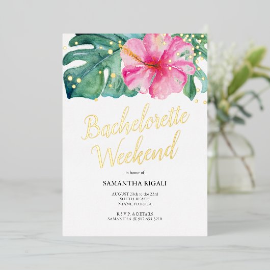 Bachelorette Girls Trip Party Folie Uitnodiging (Staand Voorkant)