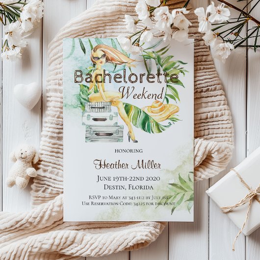 Bachelorette Girls Weekend Tropical Kaart