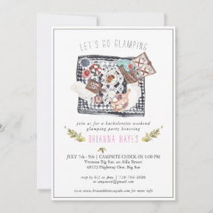 Bachelorette Glamping Camping Weekend Uitnodiging