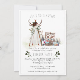 Bachelorette Glamping Camping Weekend Uitnodiging