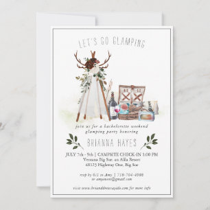 Bachelorette Glamping Camping Weekend Uitnodiging