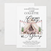 Bachelorette Glamping Party Kaart (Voorkant / Achterkant)