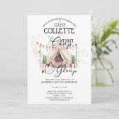 Bachelorette Glamping Party Weekend Uitnodiging (Staand voorkant)