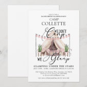 Bachelorette Glamping Party Weekend Uitnodiging (Voorkant / Achterkant)