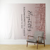 Bachelorette Glitter Roze Goud Foto Achtergrond Wandkleed (In Situ (horizontaal))