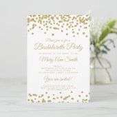 Bachelorette Gold Faux Glitter Confetti Kaart (Staand voorkant)