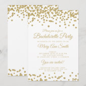 Bachelorette Gold Faux Glitter Confetti Kaart (Voorkant / Achterkant)