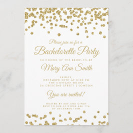 Bachelorette Gold Faux Glitter Confetti Kaart