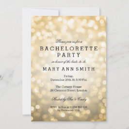 Bachelorette Gold Glitter Lights Kaart
