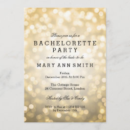 Bachelorette Gold Glitter Lights Kaart