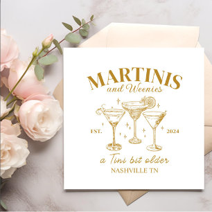 Bachelorette gouden cocktails Martinis en Weenies Servet