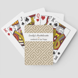 Bachelorette Gouden Geometrisch Patroon Pokerkaarten