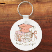 Bachelorette Graad Feest Ontwerp Afstudeerhoedje Sleutelhanger (Voorkant)