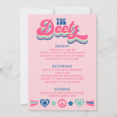 Bachelorette Groovy Retro 70s Weekend Route Kaart (Achterkant)