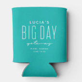 Bachelorette: grote dag blauwgroen voordeel blikjeskoeler (Achterkant)