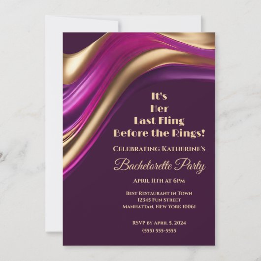 Bachelorette-Haar Laatste Fling Voor De Ringen- Kaart (Voorkant)