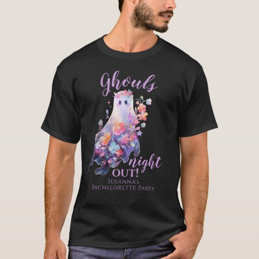 Bachelorette Halloween Ghouls Nacht Uit T-shirt (Voorkant)