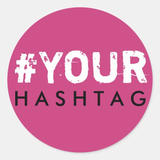 Bachelorette Hashtag Roze zwarte witte Sticker (Voorkant)
