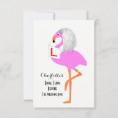 Bachelorette Hen Party Funny Pink Flamingo Bride Kaart (Voorkant)