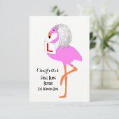 Bachelorette Hen Party Funny Pink Flamingo Bride Kaart (Staand voorkant)
