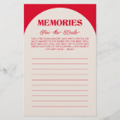 Bachelorette Herinneringen voor de bruid spel Flyer (Voorkant)