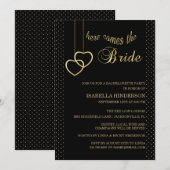 Bachelorette - Hier komt de bruid - zwart & goud Kaart (Voorkant / Achterkant)