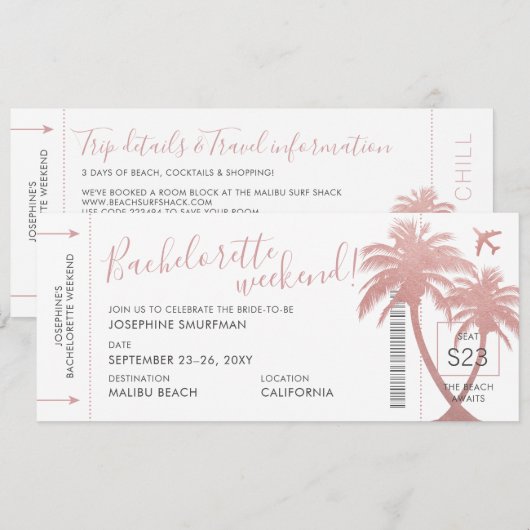 Bachelorette-instapkaart voor elke bestemming kaart (Voorkant / Achterkant)
