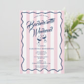 Bachelorette Itinerary Bach Weekend Cocktail Pink Kaart (Staand voorkant)