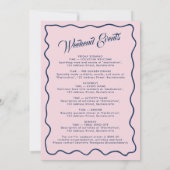 Bachelorette Itinerary Bach Weekend Cocktail Pink Kaart (Achterkant)