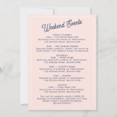 Bachelorette Itinerary Bach Weekend Retro Flamingo Kaart (Achterkant)