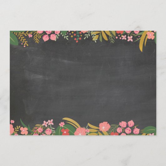 Bachelorette Itinerary Coral & Gold Chalk Invite Programmakaart (Achterkant)