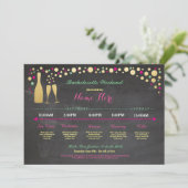 Bachelorette Itinerary Vrijgezellenfeest Chalk Inv Kaart (Staand voorkant)