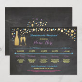 Bachelorette Itinerary Vrijgezellenfeest Chalk Inv Programmakaart (Voorkant / Achterkant)