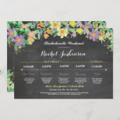 Bachelorette Itinerary Vrijgezellenfeest Chalk Inv Programmakaart (Voorkant / Achterkant)