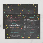 Bachelorette Itinerary Weekend Hen Vrijgezellenfee Programmakaart (Voorkant / Achterkant)