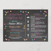 Bachelorette Itinerary Weekend Vrijgezellenfeest S Programmakaart (Voorkant)