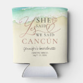 Bachelorette Kan Koeler | Aquarel Cancun Strand (Achterkant)