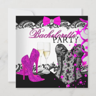 Bachelorette kanten roze korset champagne kaart