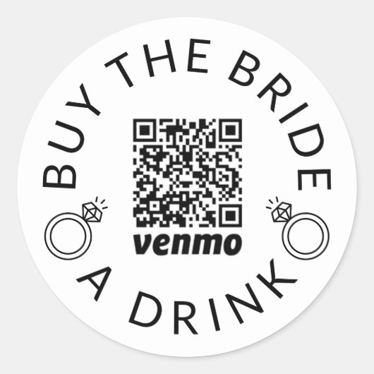 Bachelorette Koop Bruid een Drink Venmo Sticker (Voorkant)