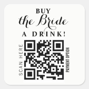 Bachelorette Koop de Bride een code van QR van de  Vierkante Sticker
