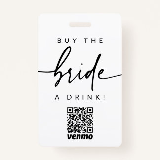 Bachelorette Koop de Bruid een Drink QR Code Badge