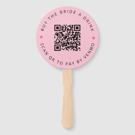 Bachelorette Koop De Bruid Een Drink Roze QR Code Handwaaier