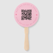 Bachelorette Koop De Bruid Een Drink Roze QR Code Handwaaier (Achterkant)