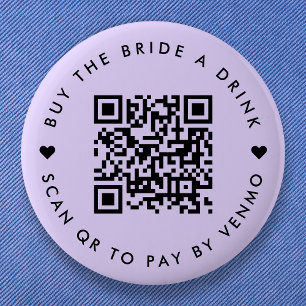 Bachelorette koopt de bride een Drink Paarse QR-co Ronde Button 5,7 Cm
