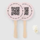 Bachelorette koopt de bride een Drink | QR-code Ro Handwaaier (Voorkant en achterkant)