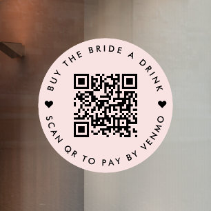 Bachelorette koopt de bride een Drink QR-code Ro Raamsticker