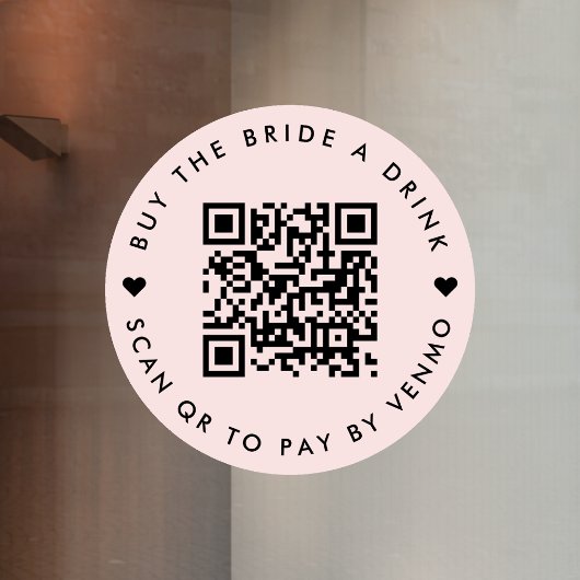 Bachelorette koopt de bride een Drink | QR-code Ro Raamsticker